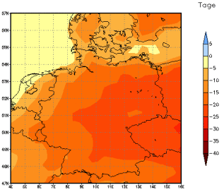 Gebietsmittel dieses Klimalaufs: -12 Tage