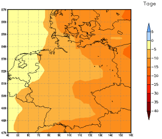 Gebietsmittel dieses Klimalaufs: -6 Tage