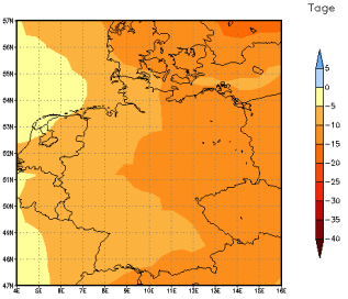 Gebietsmittel dieses Klimalaufs: -10 Tage