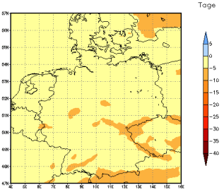 Gebietsmittel dieses Klimalaufs: -3 Tage