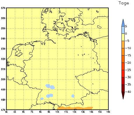 Gebietsmittel dieses Klimalaufs: 0 Tage