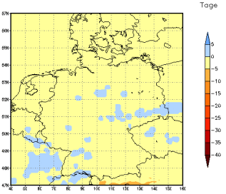 Gebietsmittel dieses Klimalaufs: -1 Tage