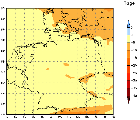 Gebietsmittel dieses Klimalaufs: -4 Tage