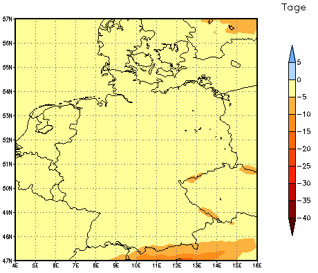 Gebietsmittel dieses Klimalaufs: 0 Tage