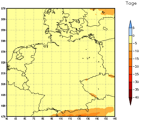 Gebietsmittel dieses Klimalaufs: 0 Tage