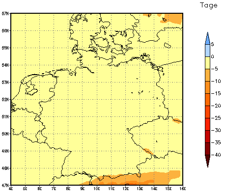 Gebietsmittel dieses Klimalaufs: 0 Tage