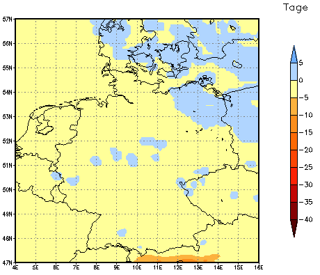 Gebietsmittel dieses Klimalaufs: 0 Tage