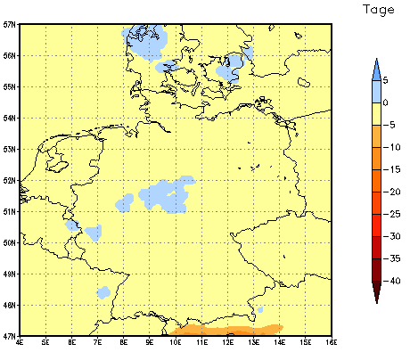 Gebietsmittel dieses Klimalaufs: 0 Tage