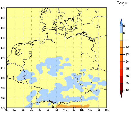 Gebietsmittel dieses Klimalaufs: 0 Tage