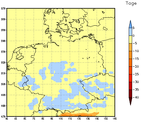 Gebietsmittel dieses Klimalaufs: 0 Tage