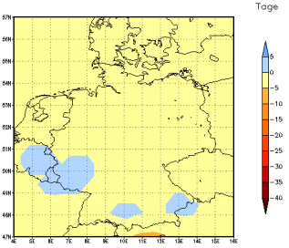Gebietsmittel dieses Klimalaufs: -1 Tage