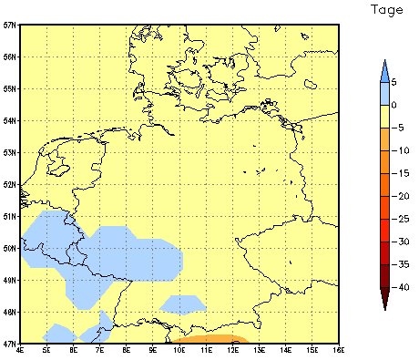 Gebietsmittel dieses Klimalaufs: 0 Tage