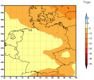 Gebietsmittel dieses Klimalaufs: -6 Tage