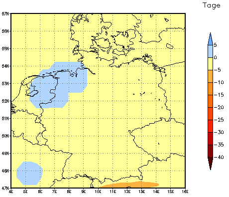 Gebietsmittel dieses Klimalaufs: 0 Tage