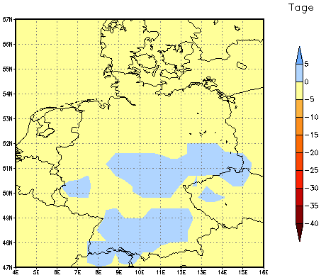 Gebietsmittel dieses Klimalaufs: -1 Tage