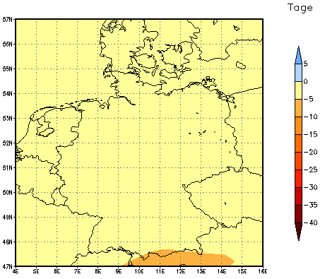 Gebietsmittel dieses Klimalaufs: 0 Tage