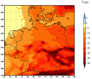 Gebietsmittel dieses Klimalaufs: -23 Tage