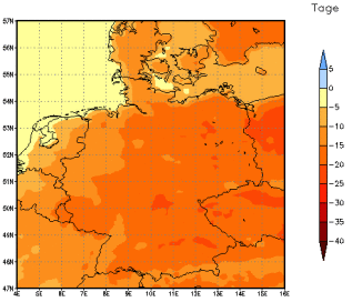 Gebietsmittel dieses Klimalaufs: -17 Tage