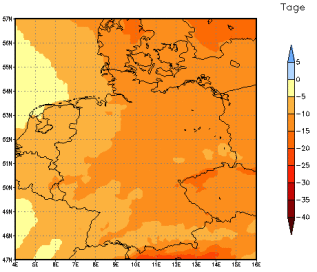 Gebietsmittel dieses Klimalaufs: -12 Tage