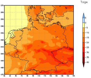 Gebietsmittel dieses Klimalaufs: -12 Tage