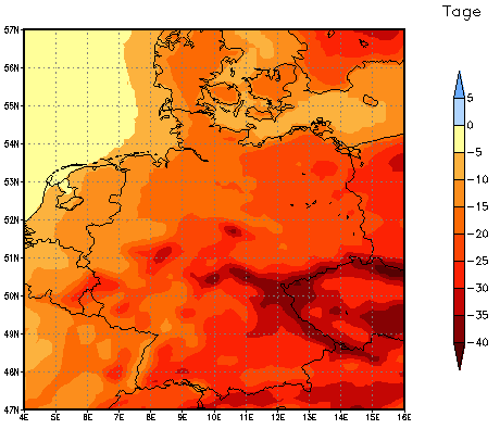 Gebietsmittel dieses Klimalaufs: -17 Tage