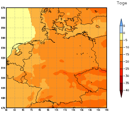 Gebietsmittel dieses Klimalaufs: -11 Tage