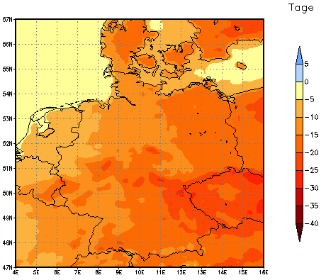 Gebietsmittel dieses Klimalaufs: -19 Tage