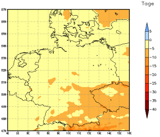 Gebietsmittel dieses Klimalaufs: -3 Tage