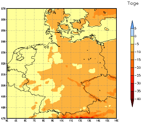 Gebietsmittel dieses Klimalaufs: -4 Tage