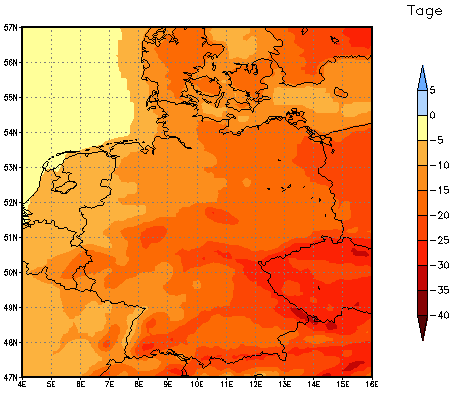 Gebietsmittel dieses Klimalaufs: -21 Tage