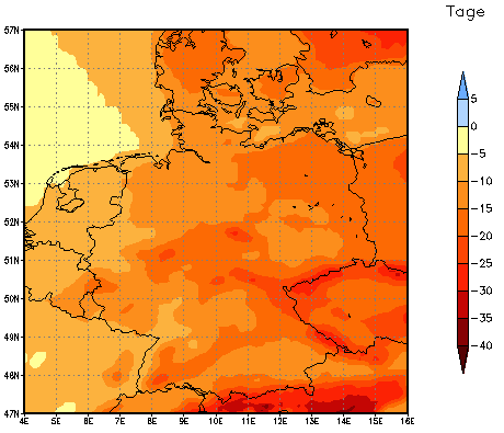 Gebietsmittel dieses Klimalaufs: -12 Tage