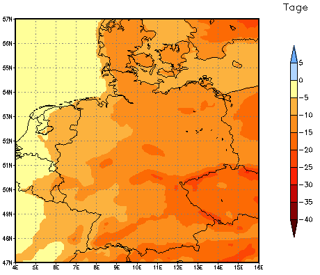 Gebietsmittel dieses Klimalaufs: -11 Tage