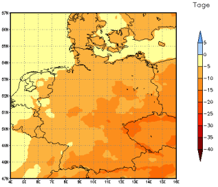 Gebietsmittel dieses Klimalaufs: -7 Tage