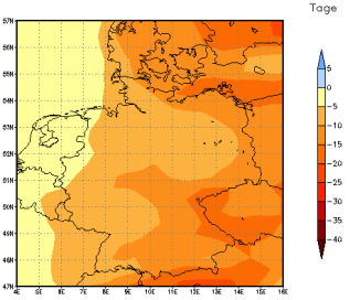 Gebietsmittel dieses Klimalaufs: -10 Tage