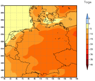 Gebietsmittel dieses Klimalaufs: -10 Tage