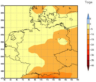 Gebietsmittel dieses Klimalaufs: -3 Tage