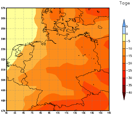 Gebietsmittel dieses Klimalaufs: -11 Tage