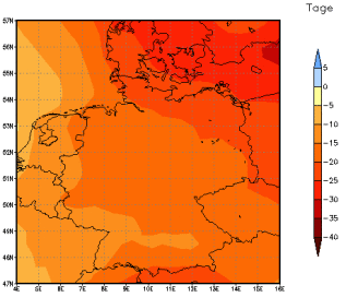 Gebietsmittel dieses Klimalaufs: -16 Tage