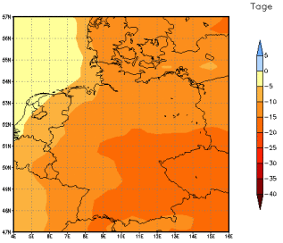 Gebietsmittel dieses Klimalaufs: -12 Tage