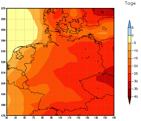 Gebietsmittel dieses Klimalaufs: -19 Tage