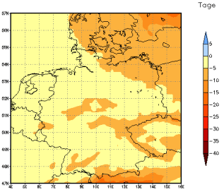 Gebietsmittel dieses Klimalaufs: -4 Tage