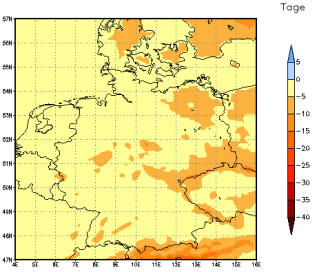 Gebietsmittel dieses Klimalaufs: -4 Tage