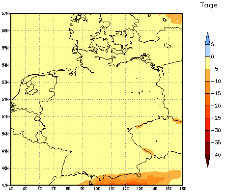 Gebietsmittel dieses Klimalaufs: 0 Tage