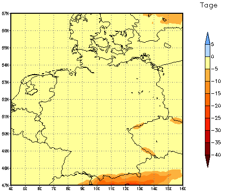 Gebietsmittel dieses Klimalaufs: 0 Tage