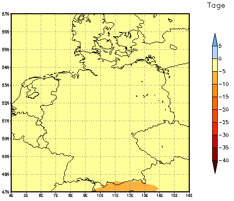 Gebietsmittel dieses Klimalaufs: 0 Tage