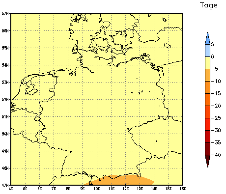 Gebietsmittel dieses Klimalaufs: 0 Tage