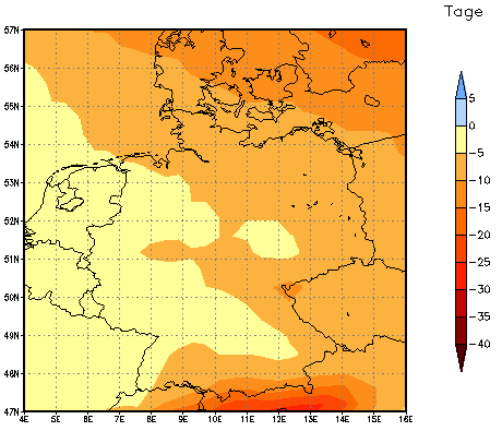 Gebietsmittel dieses Klimalaufs: -7 Tage