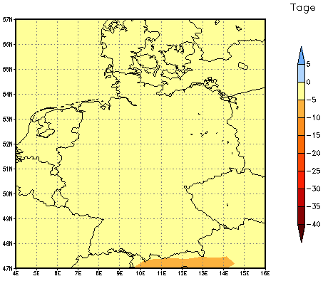 Gebietsmittel dieses Klimalaufs: 0 Tage