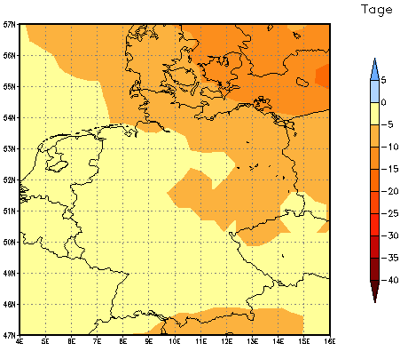 Gebietsmittel dieses Klimalaufs: -7 Tage