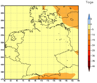 Gebietsmittel dieses Klimalaufs: -3 Tage